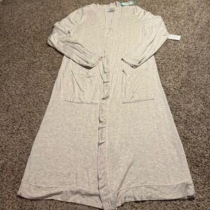 NWT GOOD HYOUMAN Mondi Duster Cardigan Light Gray - L